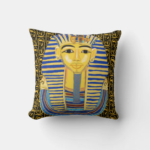 Almofada Tutankhamun Dourado Mask e Cartouche