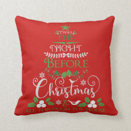 Almofada Twas a noite antes do travesseiro do Natal