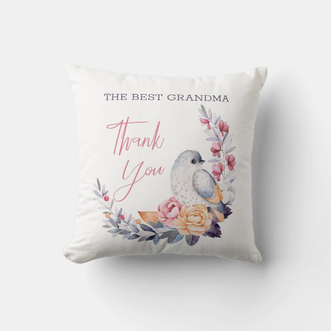 Almofada Twigs E Pássaro (Frente)