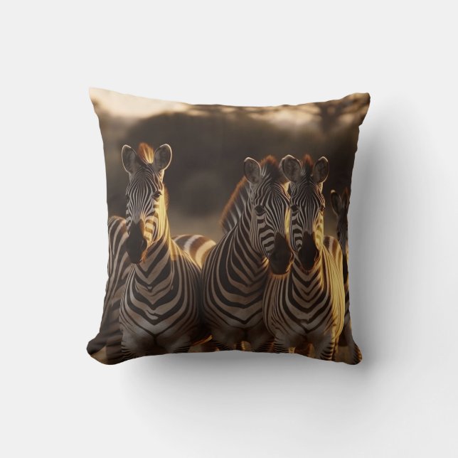 Almofada Twilight Stripes: Família Zebra (Frente)