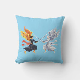 Almofada Two Angel with large sword with open wings