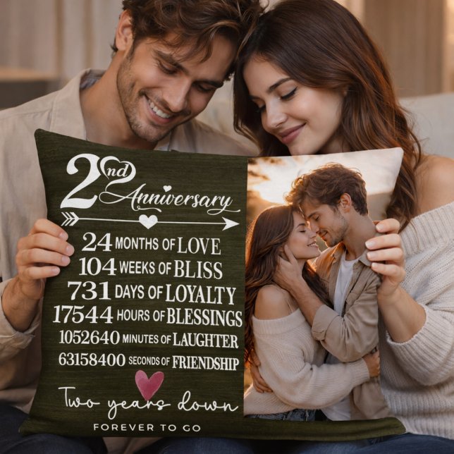 Almofada Two Years Down Forever to Go Romantic Gift (Criador carregado)
