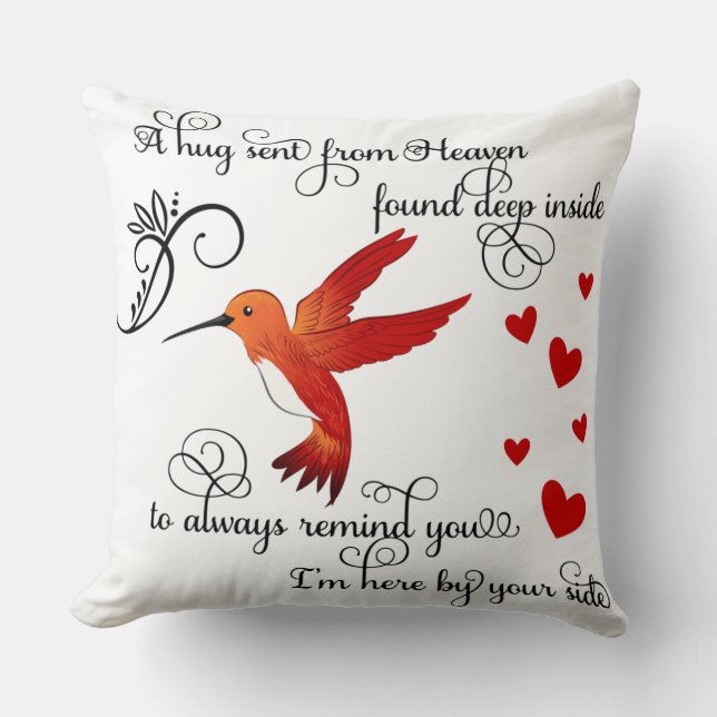 Almofada Um Abraço Enviado do Céu/Hummingbird (Frente)