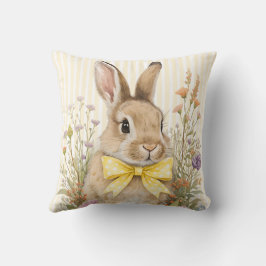 Almofada Um adorável coelhinho floral com laço amarelo para