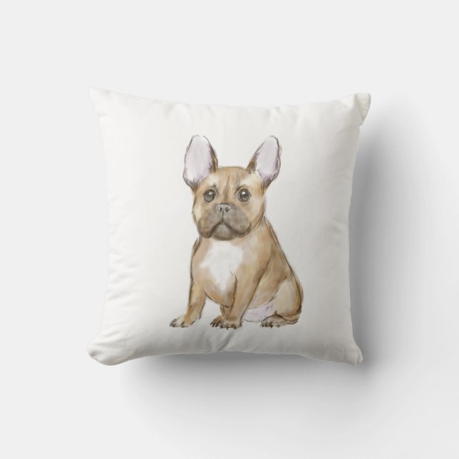 Almofada Um cachorrinho francês adorável (Frente)