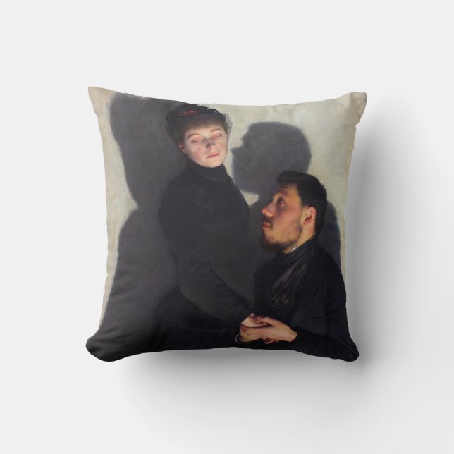 Almofada Um Casal com Sombras Transpostas (por Emile Friant (Frente)