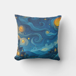 Almofada Um céu noturno estrelado sobre os confins do país