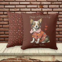 Um Chihuahua fofo num cartão de Dia de os namorado