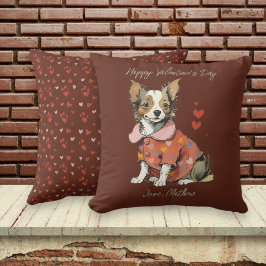 Almofada Um Chihuahua fofo num cartão de Dia de os namorado