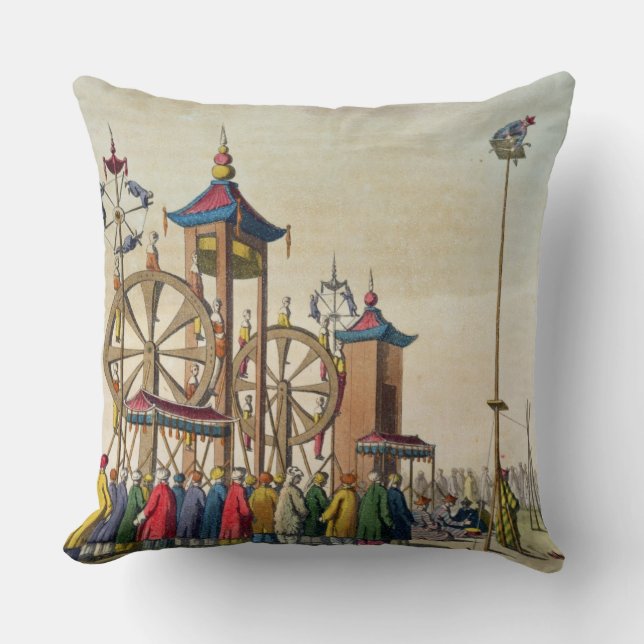 Almofada Um circo chinês, ilustração 'de Le Traje Um (Frente)