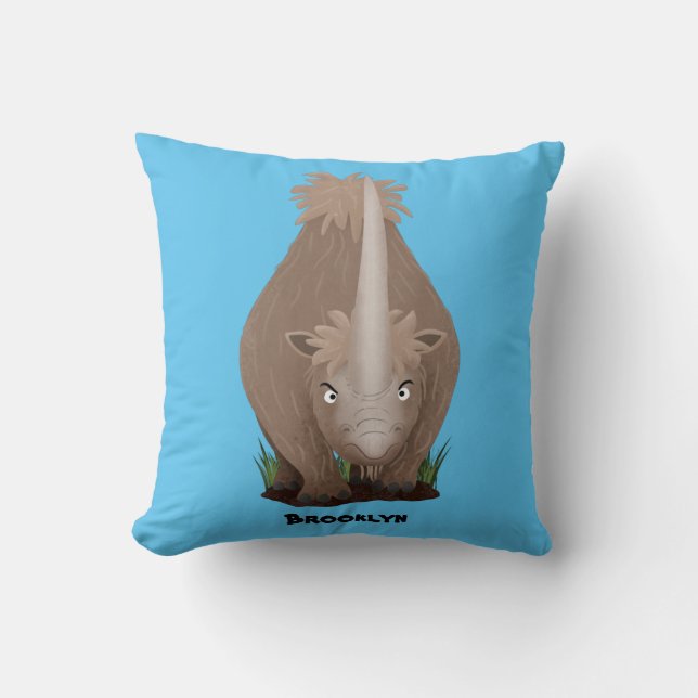 Almofada Um desenho animado de Rinoceronte elasmotherium (Frente)