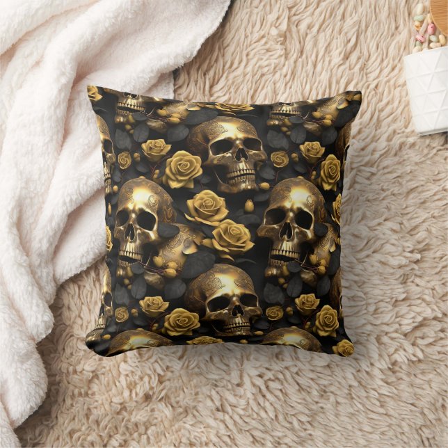 Almofada Um design da série A Skull and Roses 8 (Cobertor)