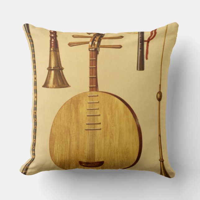 Almofada Um dizi, um sona, um yueqin, chinês, um hich (Frente)