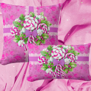 Almofada Um doce algodão rosa e púrpura Natal