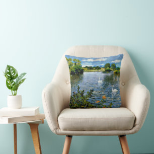 Almofada Um lago Long Island, arte fina.