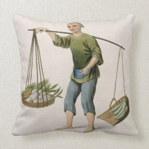 Almofada Um menino com vegetais, chapeia 54 'dos trajes