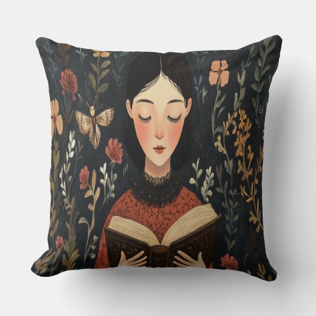 Almofada Um Momento Silencioso Com Um Livro (Frente)