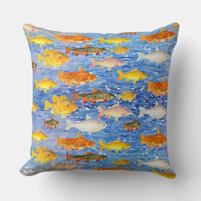 Almofada Um monte de peixes no mar (Frente)