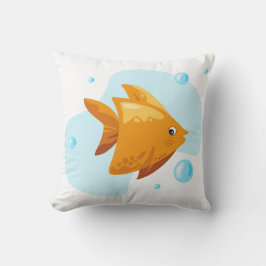 Almofada Um mundo submarino bonito. Vida no oceano. Peixe