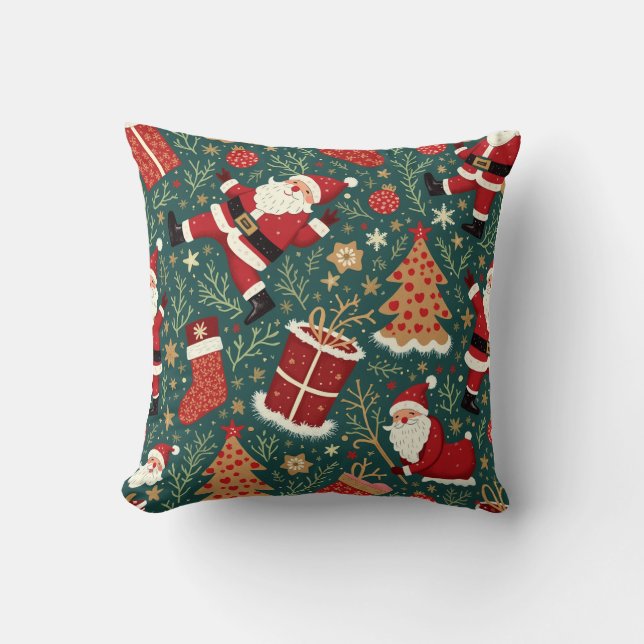Almofada Um Natal quente com Papais noeis (Frente)