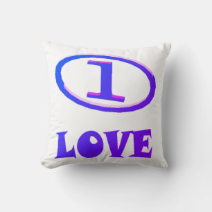 Almofada Um padrão de arte de amor tom azul roxo