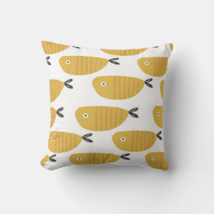 Almofada Um padrão infantil perfeito com peixes engraçado