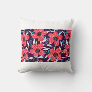 Almofada Um padrão sem costura floral à mão. Sketche