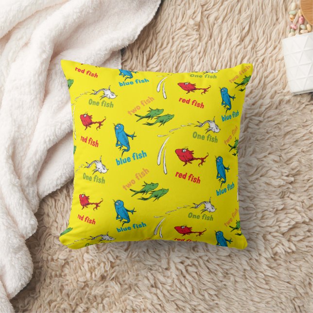Almofada Um Peixe Dois Peixes Padrão Amarelo (Cobertor)
