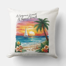 Um pôr do sol deslumbrante na praia tropical, féri