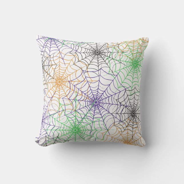 Almofada Um simples padrão na Web da aranha de Halloween (Frente)