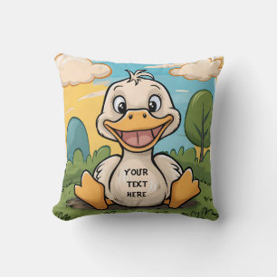 Almofada Um sorriso feliz de pato feliz e engraçado