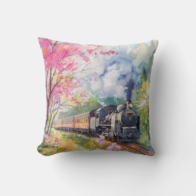Almofada Um Trem na Primavera (Frente)