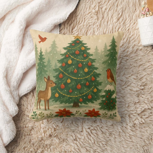 Almofada Uma bela árvore de Natal na natureza (Cobertor)