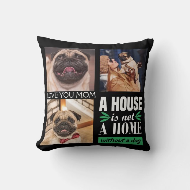 Almofada Uma casa não é uma casa sem uma colagem de fotos d (Frente)