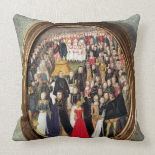 Almofada Uma cerimónia Isabelino do Maundy, c.1560 (w/c no