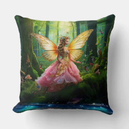 Almofada Uma fada mágica na floresta