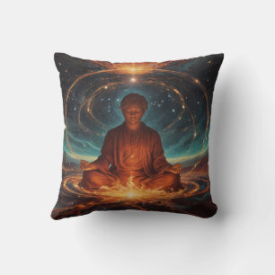 Almofada Uma figura serena numa pose meditativa