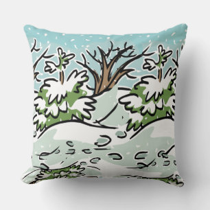 Almofada Uma Floresta Nevada -