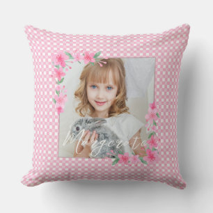 Almofada Uma Fotografia Personalizada e Bonita, rosa