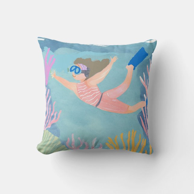 Almofada uma garota curtindo um nado (Frente)