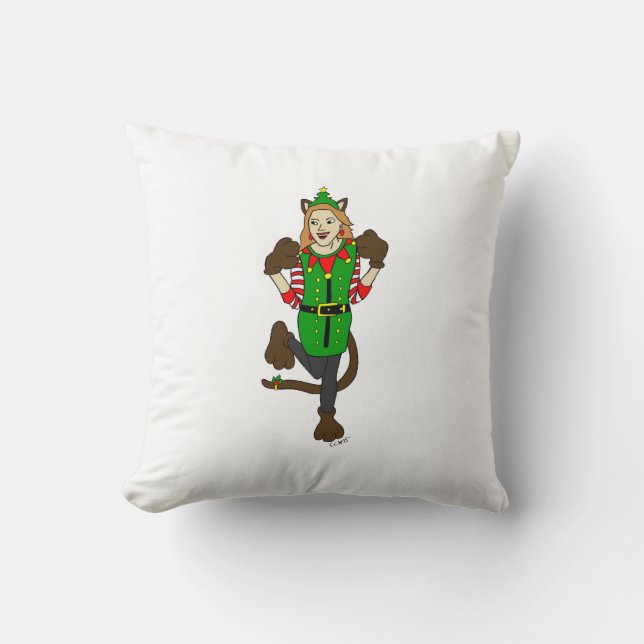 Almofada Uma garota de Natal Button (Frente)