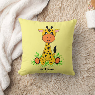 Almofada Uma girafa engraçada e bonita para crianças