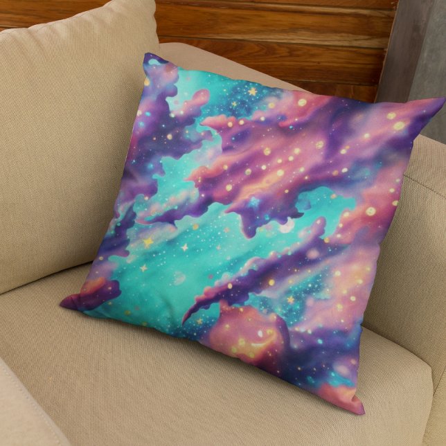 Almofada Uma imagem Abstrato colorida com estrelas no céu (Criador carregado)