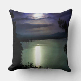 Almofada Uma Lua Cheia Que Reflete A Arte Náutica Do Egeu