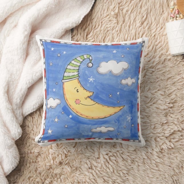 Almofada Uma Lua Feliz  (Cobertor)
