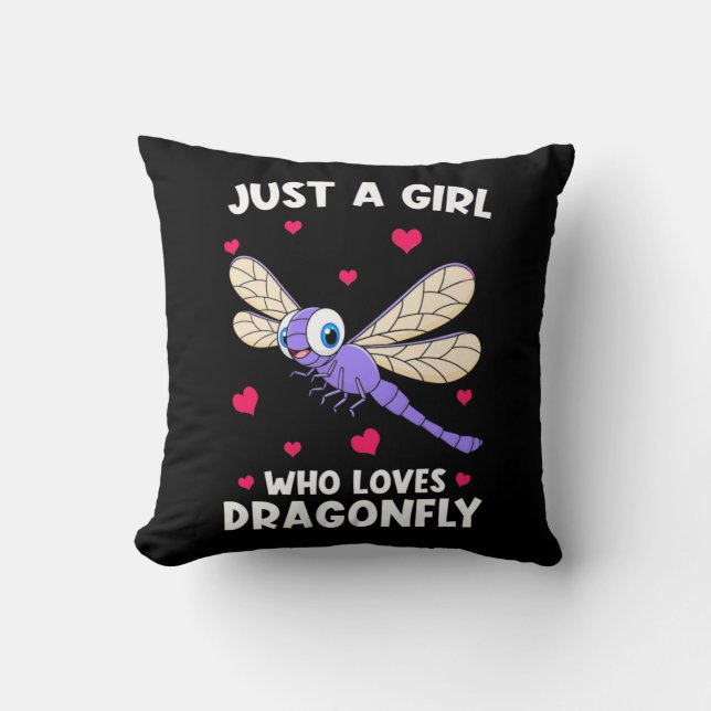 Almofada Uma Menina Que Ama Dragonflies (Frente)