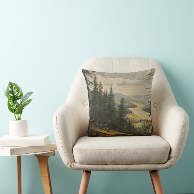 Almofada Uma olhada na Floresta Negra - Karl Julius Wilhelm (Cadeira)