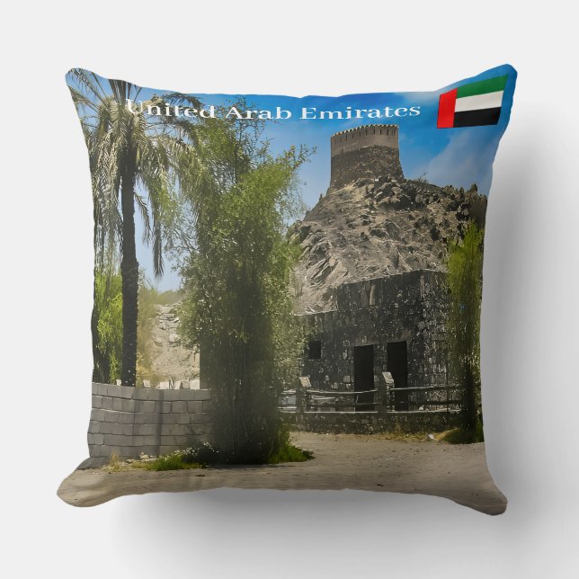 Almofada Uma paisagem histórica da Mesquita Al Bidya nos Em (Frente)