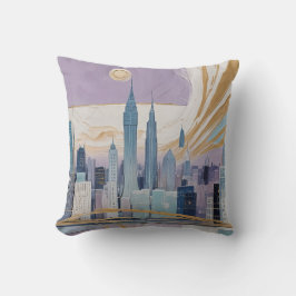 Almofada Uma Paisagem Urbana Lunar