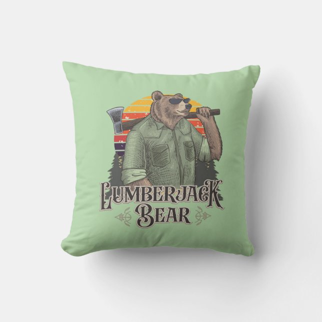 Almofada Uma serra engraçada com um ursinho (Frente)